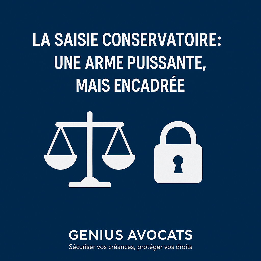 La saisie conservatoire est une arme puissante, mais sous conditions strictes